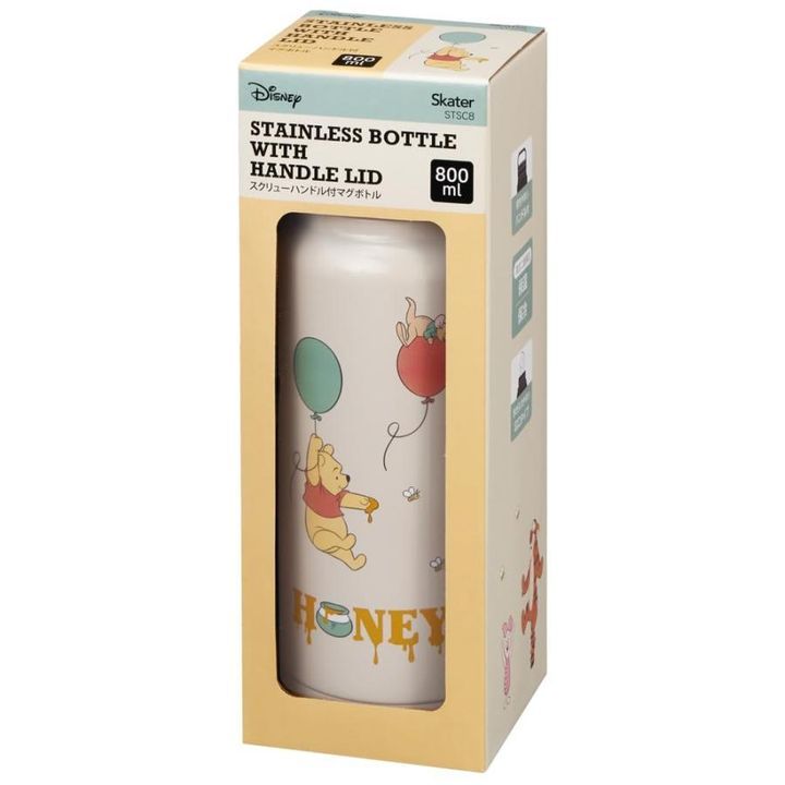 YESASIA Winnie The Pooh Stainless Water Bottle 800ml BOLD TRUE