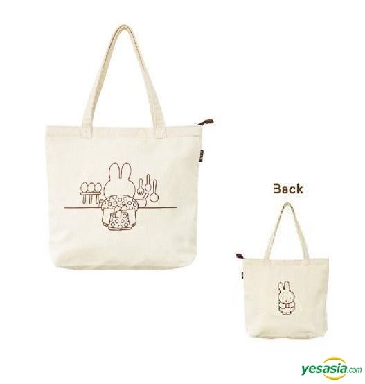 YESASIA Miffy Back Series Fastener Tote Bag Miffy, Marimo Craft