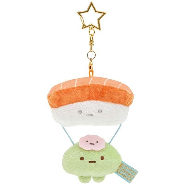 YESASIA SanX Sumikko Gurashi Plush Toy Key Holder (Sushi Parachute) SanX Lifestyle