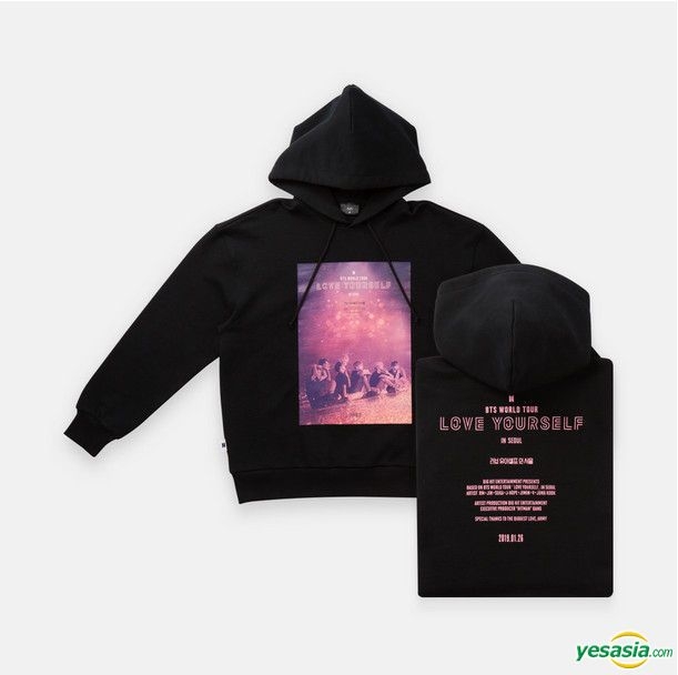 YESASIA BTS Love Yourself World Tour Hoodie Black PT Large