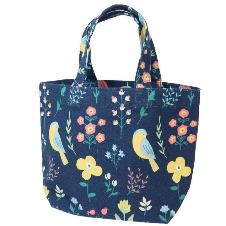 Yesasia: Birds & Flowers Tote Lunch Bag (navy) - Friendshill 