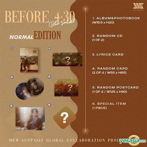 YESASIA: Mew Suppasit - Before 4:30 (She Said) (Normal Edition) CD - ミュー -  洋楽 その他 - 無料配送 - 北米サイト