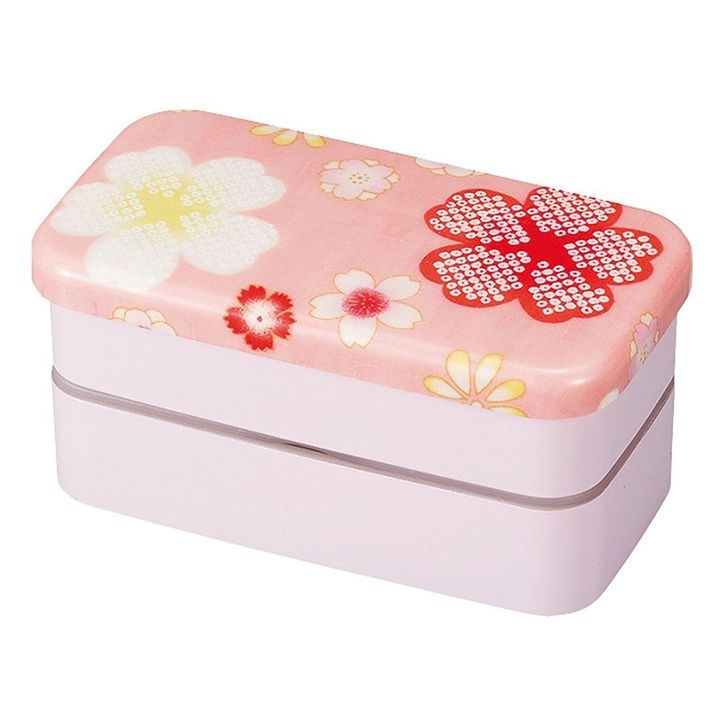 YESASIA: Hakoya Nunobari Rectangular 2 Layers Lunch Box S Yume Sakura ...