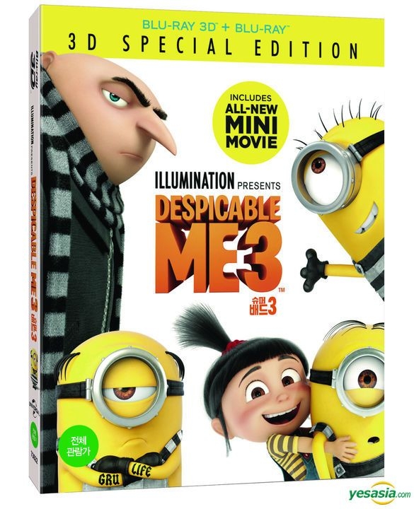 Yesasia Despicable Me 3 2d 3d Blu Ray 2 Disc O Ring Limited Edition Korea Version Blu Ray Ken Daurio Kyle Balda 韩语动画 邮费全免 北美网站 Yesasia Despicable Me 3 2d 3d Blu Ray 2 Disc O Ring Limited Edition Korea Version Blu Ray Ken Daurio Kyle Balda 韩语动画 邮费全免 北美网站