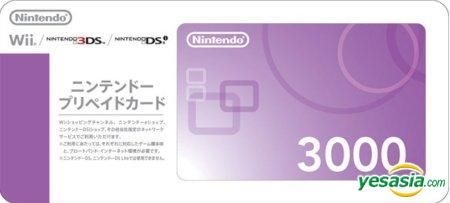 Yesasia ニンテンドー プリペイドカード3000 日本版 任天堂株式会社 任天堂株式会社 ニンテンドーds 3ds ゲーム 無料配送 北米サイト