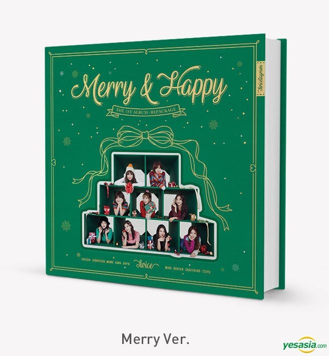 Yesasia Twice The 1st Album Repackage Merry Happy Merry Version Green Cd Twice Korea Jyp Entertainment Korean Music Free Shipping