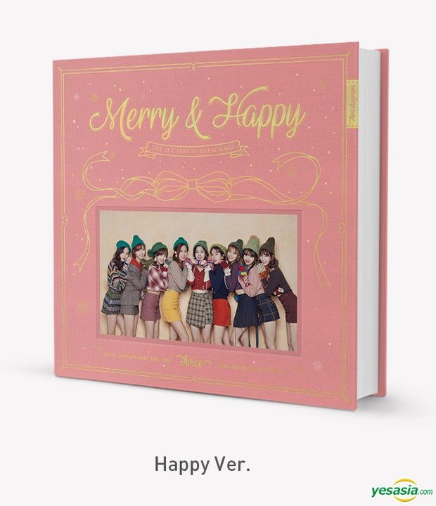Yesasia Twice The 1st Album Repackage Merry Happy Happy Version Pink 鐳射唱片 Twice Korea Jyp Entertainment 韓語音樂 郵費全免