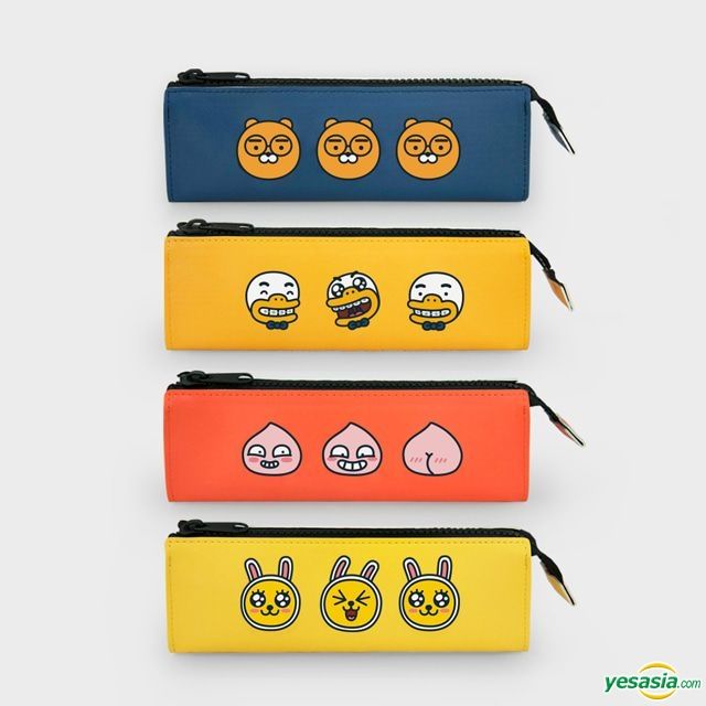 Yesasia Kakao Friends Friends School Pu Triangle Pencil Pouch Pencil Case Apeach Photoposter 4811