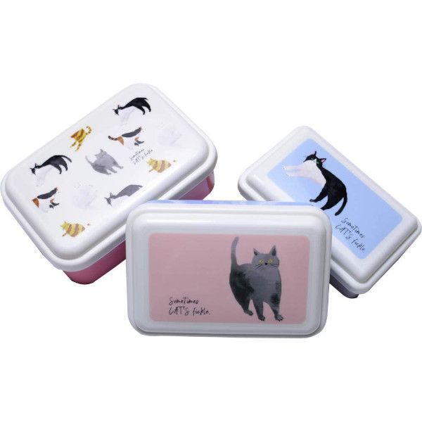YESASIA Cats Food Containers (3 Pieces) FRIENDSHILL Lifestyle