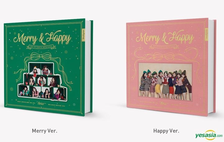 Yesasia Twice The 1st Album Repackage Merry Happy Merry Happy Version Photo Card Set Cd Twice Korea Jyp Entertainment Korean Music Free Shipping