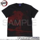 Demon Slayer: Kimetsu no Yaiba : Kyojuro Rengoku All Print T-Shirt (Black) (Size:S)