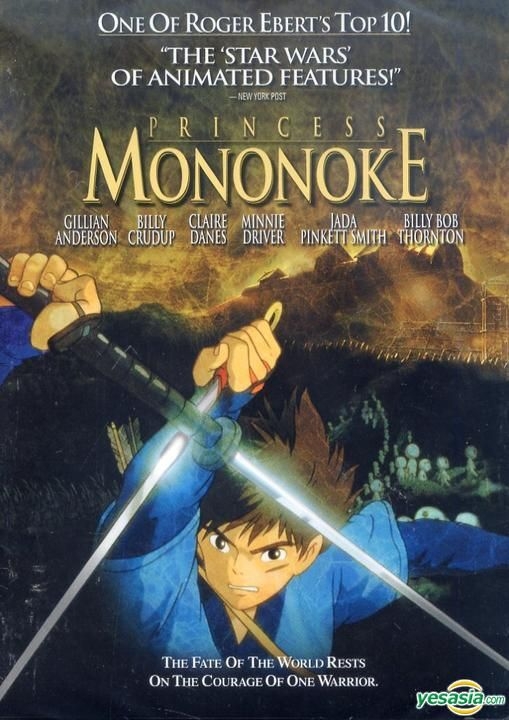 Princess Mononoke 1997, directed by Hayao Miyazaki