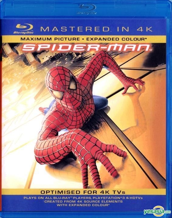 YESASIA: Spider-Man (2002) (Blu-ray) (Mastered in 4K) (Hong Kong Version)  Blu-ray - Tobey Maguire, Kirsten Dunst, Intercontinental Video (HK) -  Western / World Movies & Videos - Free Shipping