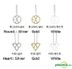 EXO Style - Unique Line Necklace (Heart) (Gold)