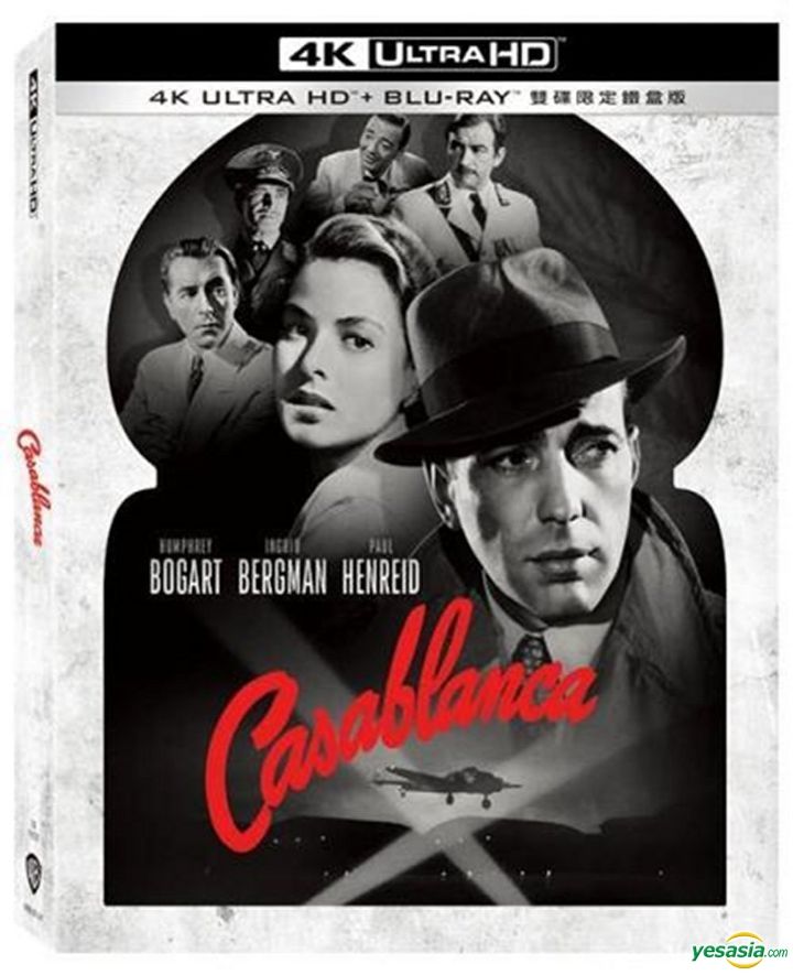 YESASIA Casablanca (1942) (4K Ultra HD + Bluray) (Steelbook) (Taiwan Version) Bluray Claude