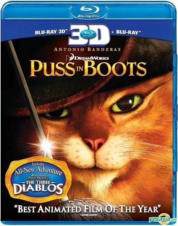 YESASIA: Puss In Boots (2011) (3D + 2D Blu-ray) (Hong Kong Version) Blu-ray  - Chris Miller, DreamWorks Home Entertainment - Western / World Movies &  Videos - Free Shipping