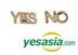 BTS & T.O.P (Big Bang) Style - YES NO Earrings (Gold)