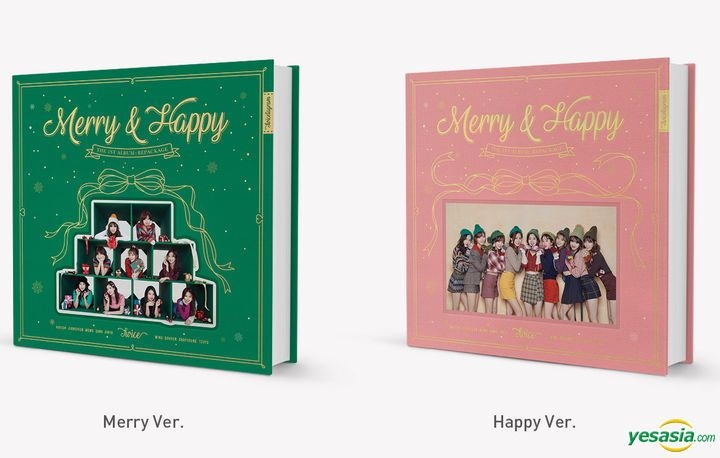 Yesasia Twice The 1st Album Repackage Merry Happy Merry Happy Version Photo Card Set 2 Posters In Tube Cd Twice Korea Jyp Entertainment Korean Music Free Shipping