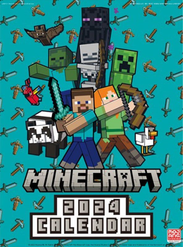 YESASIA Minecraft 2024 Calendar Japan Version PHOTO POSTER CALENDAR   L P0200360871 