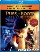 Puss in Boots: The Last Wish (2022) (Blu-ray + DVD + Digital Code) (Collector's Edition) (US Version)