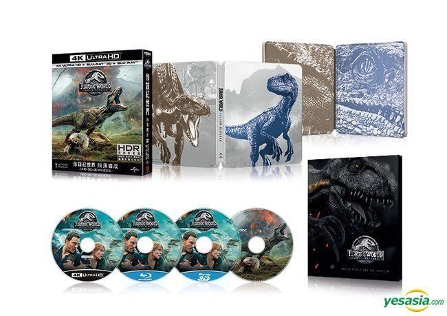 Yesasia Jurassic World Fallen Kingdom 2018 4k Ultra Hd 3d Blu Ray Blu Ray 4 Disc 1751