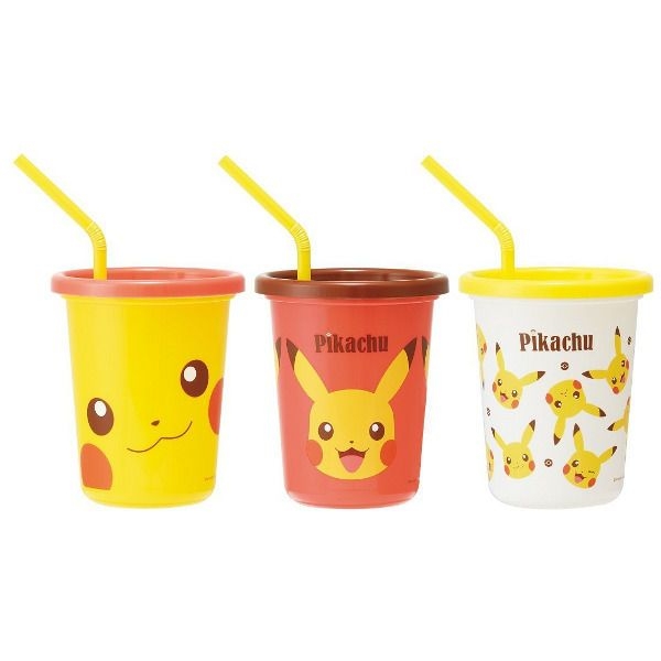 Tumblers with Straw Set Pikachu Face Pokémon - Meccha Japan