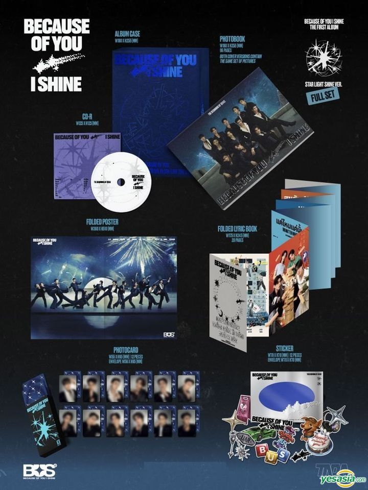 【BUS because of you i shine】タイ盤フルセットアルバム YESASIA: Because Of You, I Shine The First Album (Star Light Shine