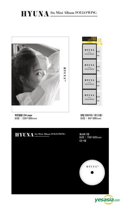 YESASIA: HyunA Mini Album Vol. 6 - Following + Poster in Tube