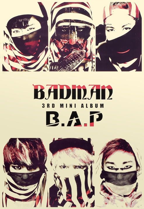 CD+MATOKKI Stencil+Photocard+Poster BAD MAN Vol.3: B.A.P BAP 3rd Mini Album 