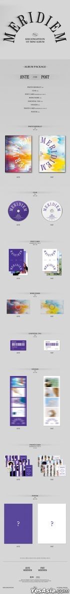 Kim Jong Hyeon Mini Album Vol. 1 - MERIDIEM (Ante + Post Version) + 2 Posters in Tube