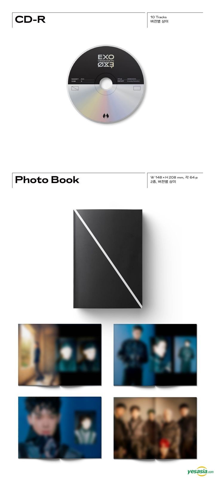 EXO 韓国版Obsession EXO Vol6 キットアルバム 限定版 엑소 jp.ktown4u.com : EXO - 正規アルバム 6集 [OBSESSION (OBSESSION Ver