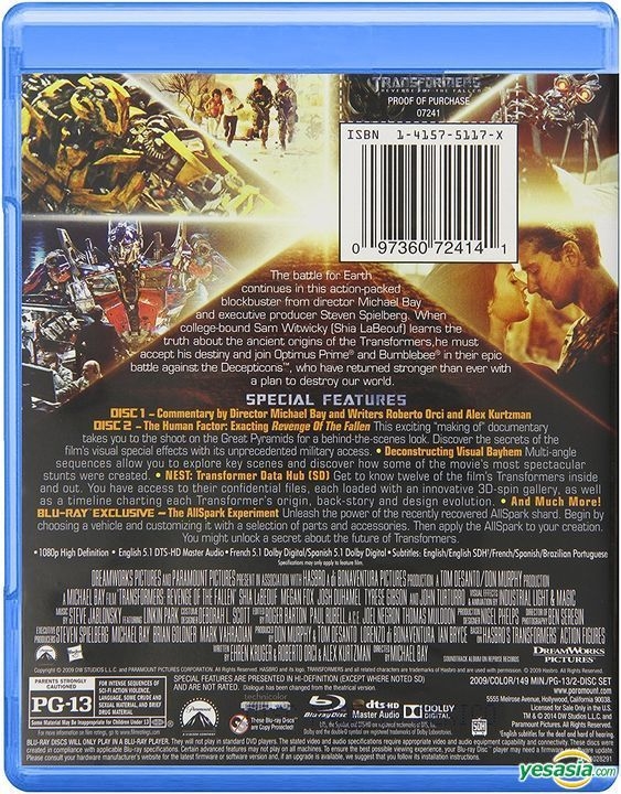 YESASIA: Transformers: Revenge of the Fallen (2009) (Blu-ray) (2-Disc ...