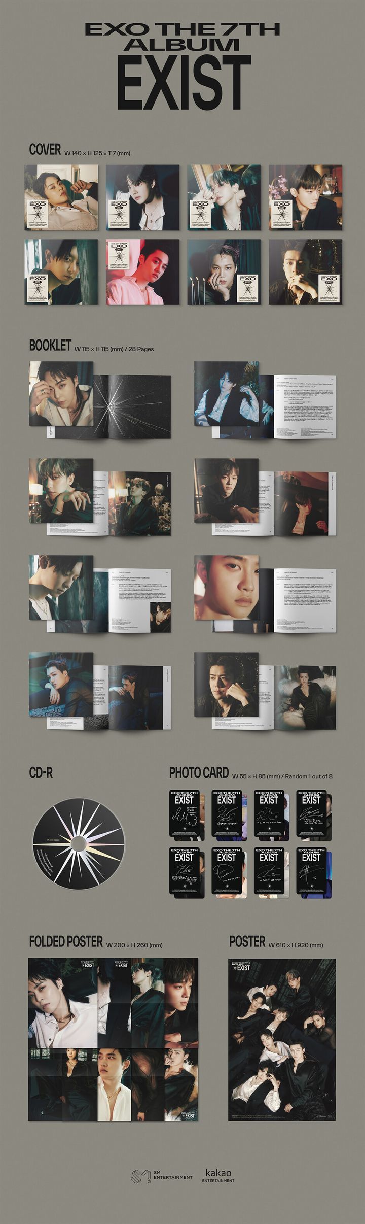 Exo Set YESASIA: EXO Vol. 7 - EXIST (Digipack Version) (Set Version) + 8 ...