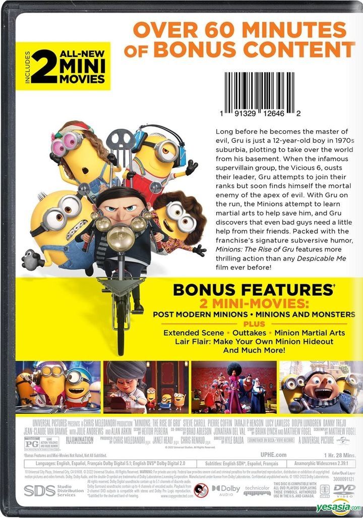 YESASIA: Minions: The Rise of Gru (2022) (DVD) (Collector's