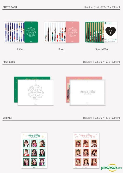 Yesasia Twice The 1st Album Repackage Merry Happy Happy Version Pink Cd Twice Korea Jyp Entertainment Korean Music Free Shipping North America Site