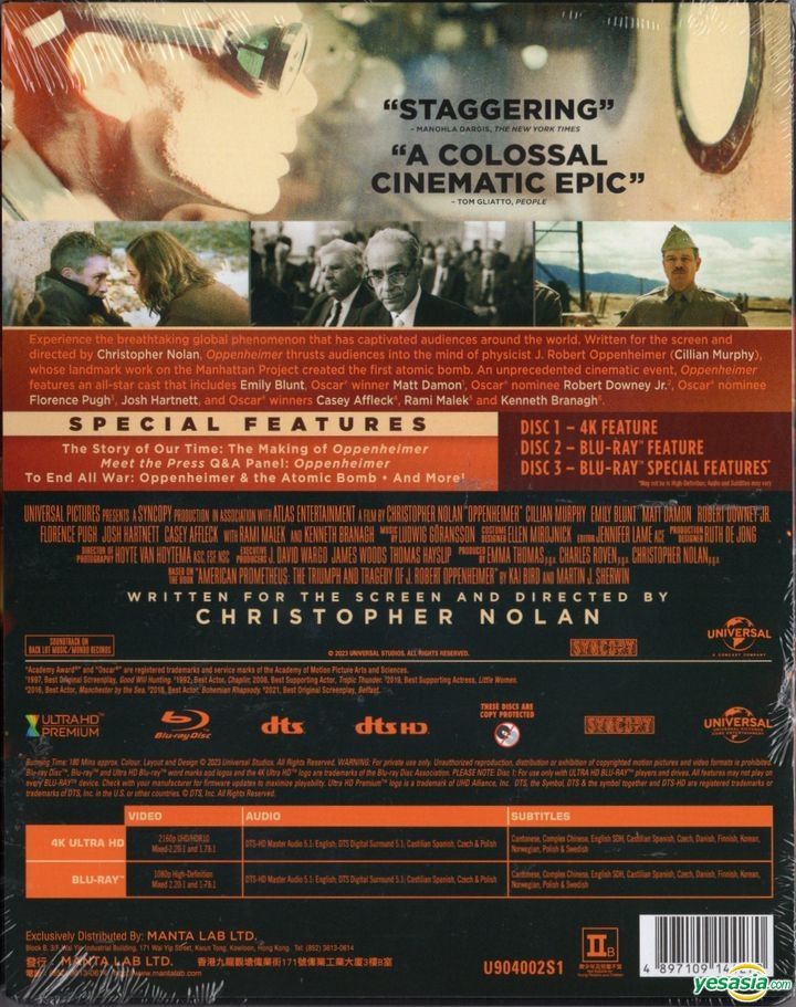  Oppenheimer - Blu-ray + DVD + Digital : Cillian Murphy