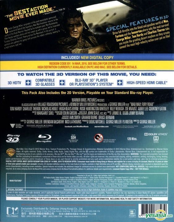 Mad Max Fury Road 3d Blu Ray Download YESASIA: Mad Max: Fury Road (2015) (Blu-ray) (3D + 2D) (2-Disc
