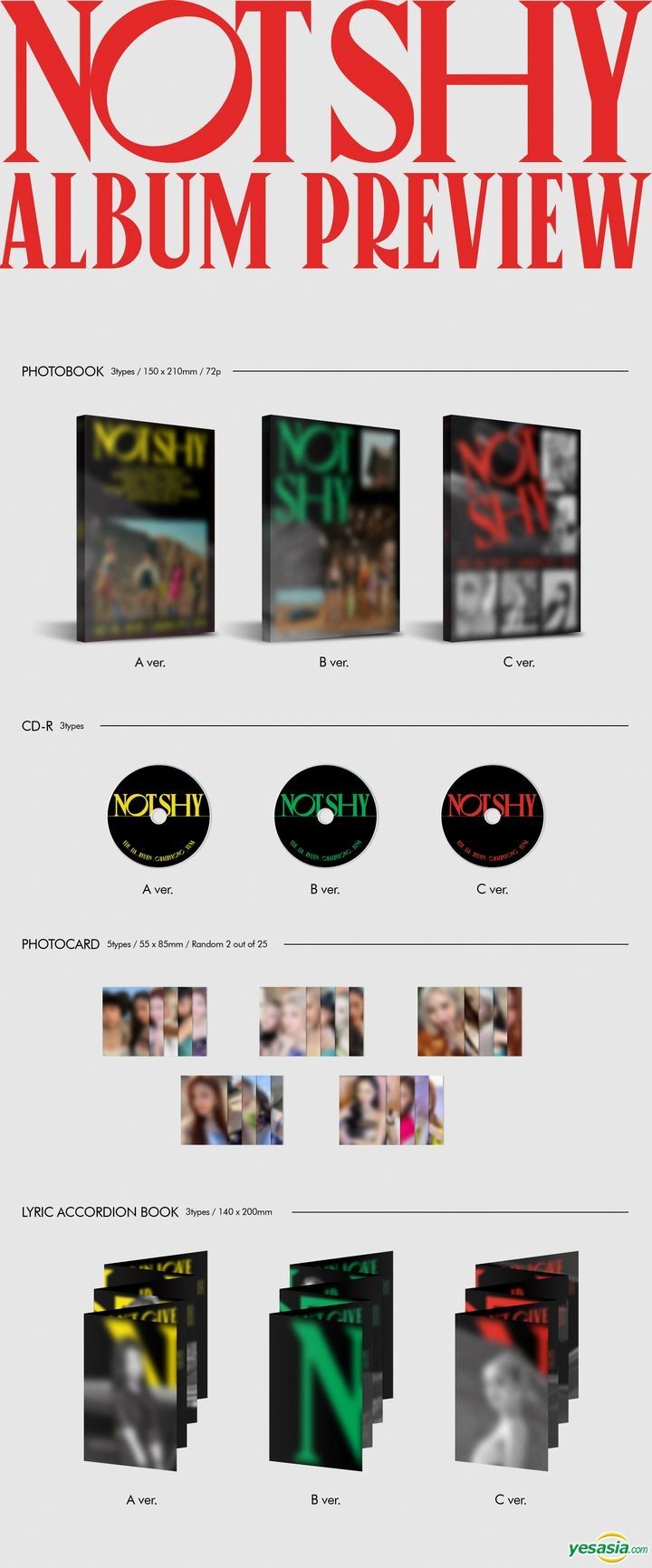 YESASIA: ITZY - Not Shy (Random Version) + First Press Limited