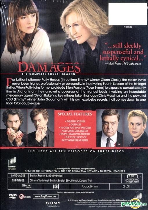 YESASIA: Damages (DVD) (The Complete Fourth Season) (Hong