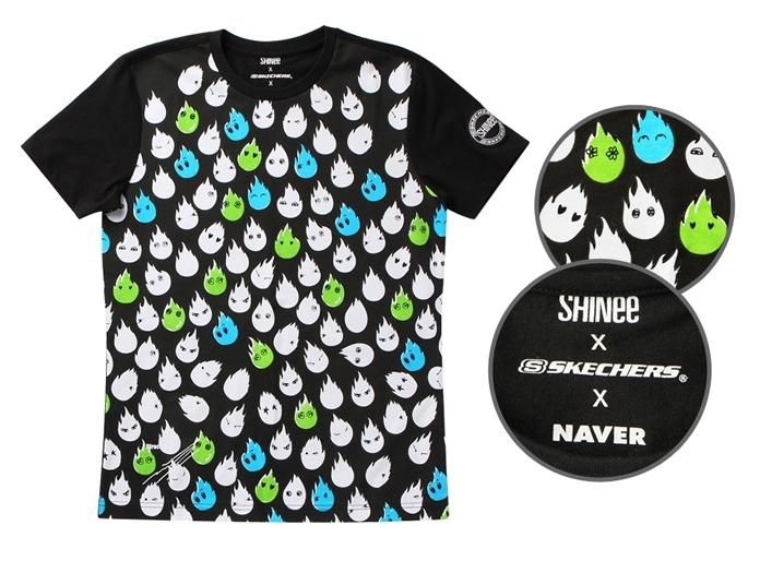 archive SHINee × SKECHERS ×NAVERコラボTシャツ黒 YESASIA: Image Gallery - SHINee x Naver x Skechers Collaboration T