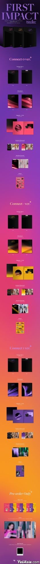 Kep1er Mini Album Vol. 1 - FIRST IMPACT (Connect 0 + Connect - + Connect 1 Version) + 3 Random Folded Posters