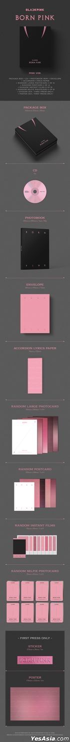 BLACKPINK Vol. 2 - BORN PINK (Box Set Version) (Pink + Black + Gray Version) + 3 Folded Posters