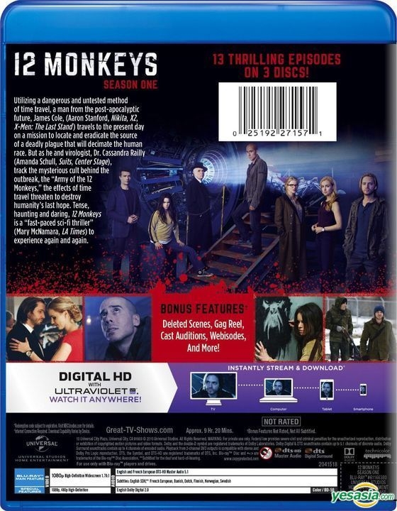 YESASIA : 12 Monkeys (2015) (Blu-ray) (第1季) (美國版) Blu-ray