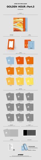 ATEEZ Mini Album Vol. 12 - GOLDEN HOUR : Part.3 (Poca Album Version) (Random Version)