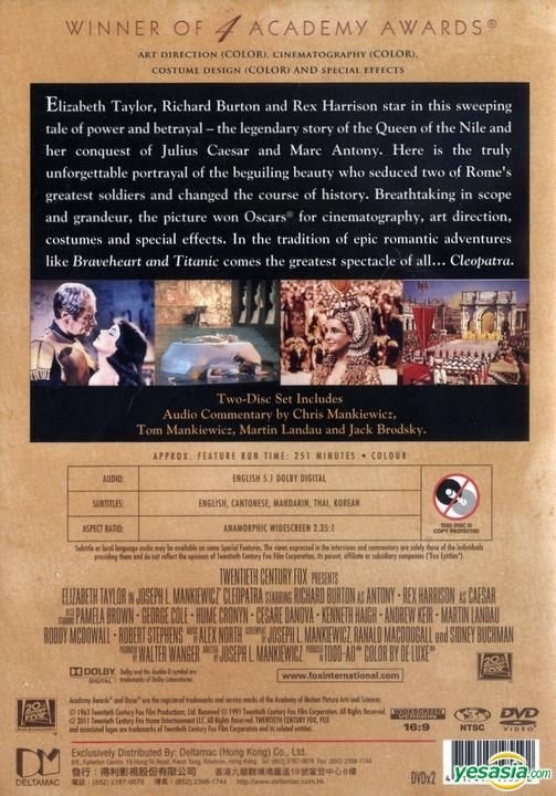 Compasión Charlotte Bronte Notable YESASIA: Cleopatra (1963) (DVD) (2-Disc Edition) (Hong Kong Version) DVD -  Elizabeth Taylor, Richard Burton, Deltamac (HK) - Western / World Movies &  Videos - Free Shipping - North America Site