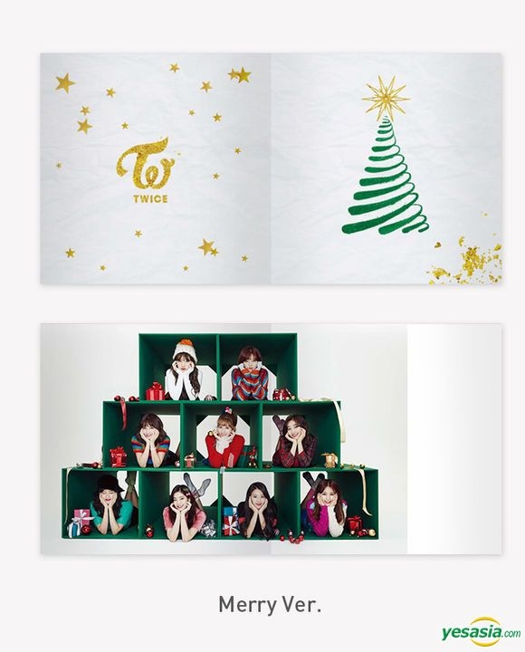 Yesasia Image Gallery Twice The 1st Album Repackage Merry Happy Merry Version Green Photo Card Set 2 Posters In Tube