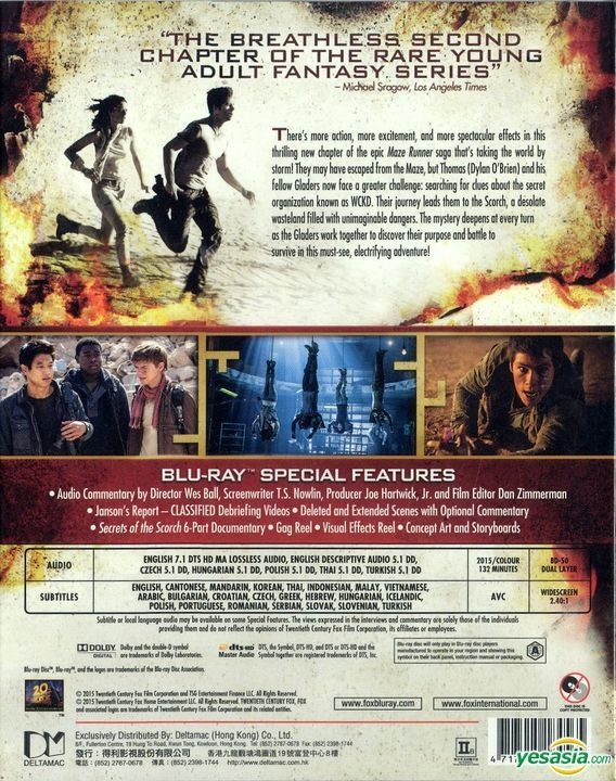  Maze Runner: The Scorch Trials Blu-Ray + DVD + DHD