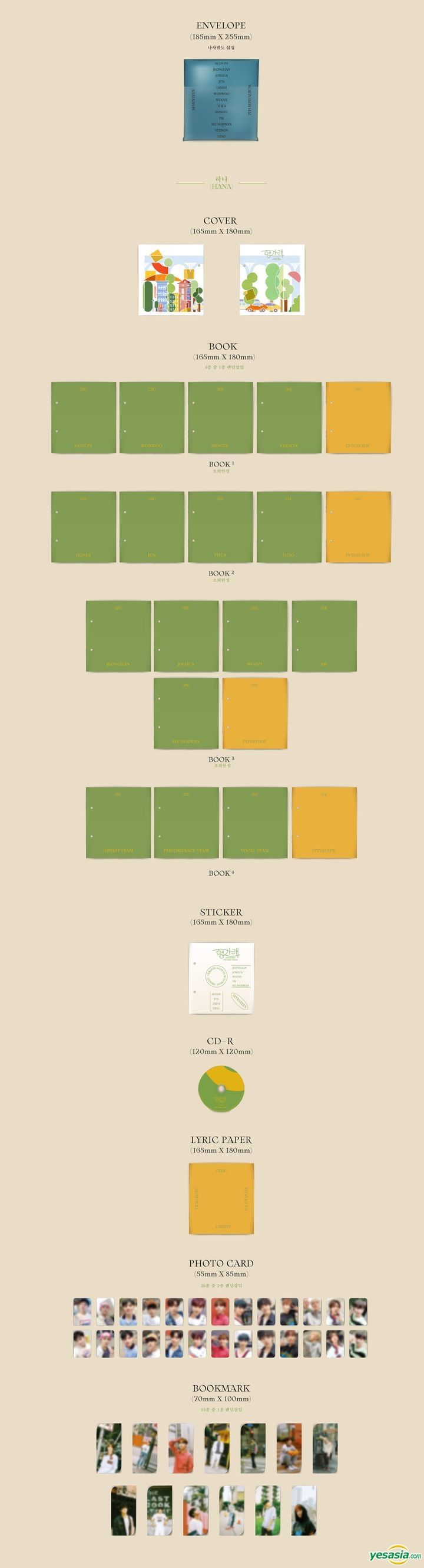 Yesasia Seventeen Mini Album Vol 7 Heng Garae Hana Random Version Dul Random Version Set Random Version Net Random Version 4 Posters In Tube Cd Seventeen 韓国の音楽cd 無料配送