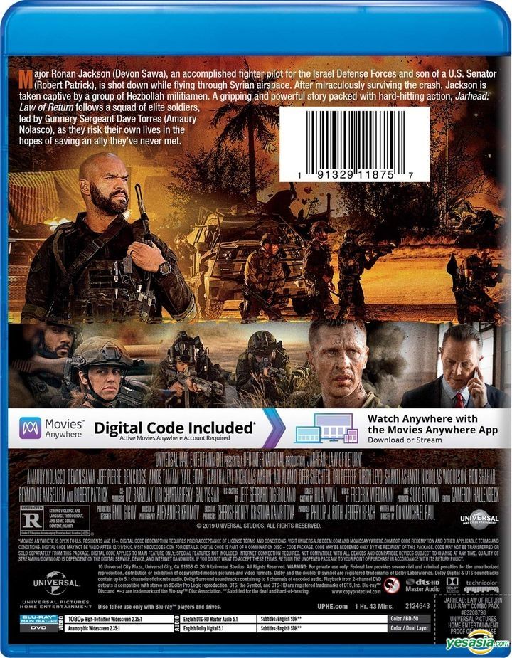 YESASIA: Jarhead: Law of Return (2019) (Blu-ray + DVD + Digital Code) (US  Version) Blu-ray - Yael Eitan, Shanti Ashanti, Universal Pictures (US) -  Western / World Movies  Videos - Free Shipping - North America Site
