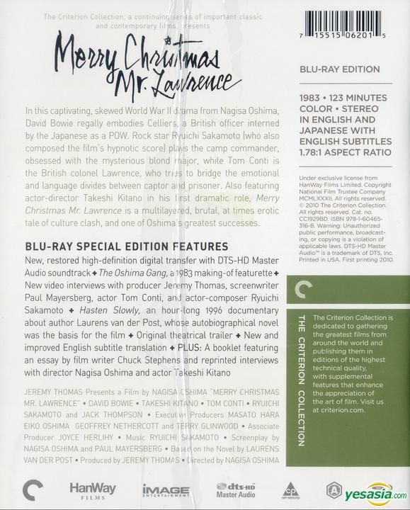 Yesasia Merry Christmas Mr Lawrence Blu Ray The Criterion Collection Us Version Blu Ray Sakamoto Ryuichi David Bowie The Criterion Collection Us Japan Movies Videos Free Shipping